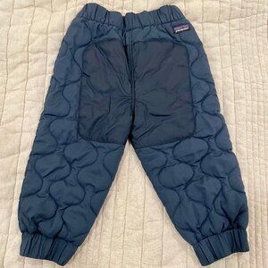 Patagonia Baby Quilted Puff Jogger Winter Pants - 12-18 Months - Navy
